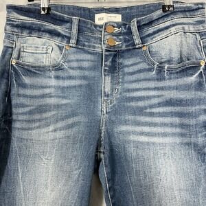 Bke Payton Universal Fit Distressed Destroyed  Mid Rise Ankle Skinny Jeans 30